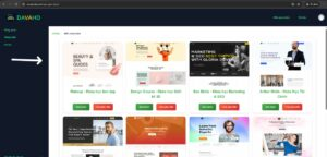 Tạo Site theo option mẫu giao diện có sẵn