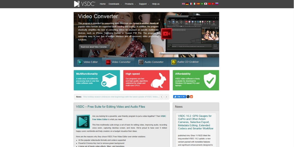 VSDC Free Video Editor – Nhiều tính năng nâng cao mà không rối