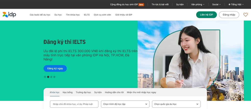 IDP Education – Đề thi thử IELTS trực tuyến miễn phí