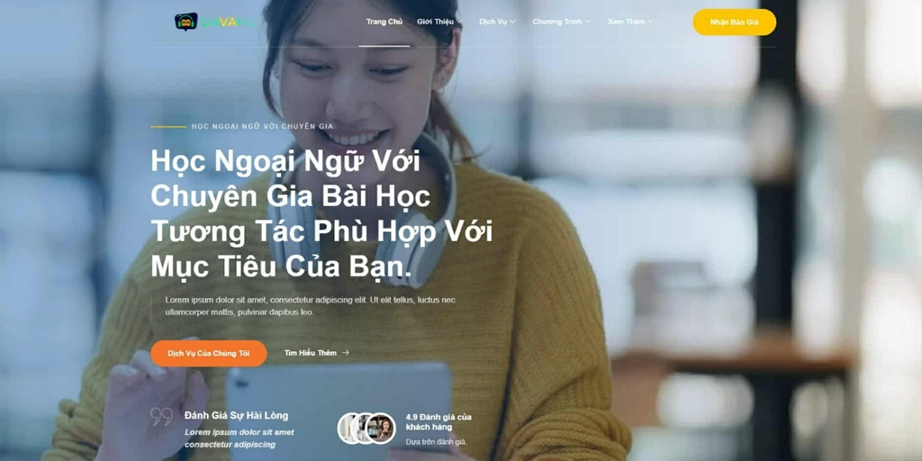 Landing page tập trung bố cục trực quan, dễ truyền đạt nội dung.
