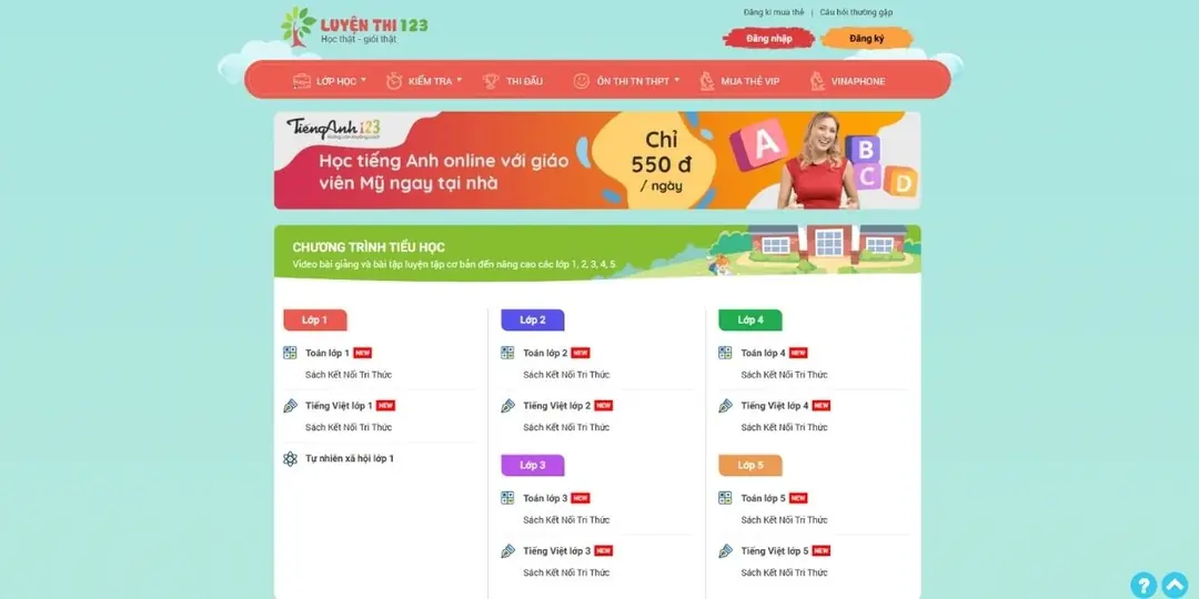 Luyenthi123.com: Trắc nghiệm Toán online theo chủ đề